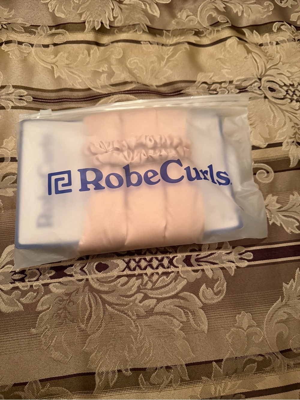 Satin Hair Wrap Set in Light Pink